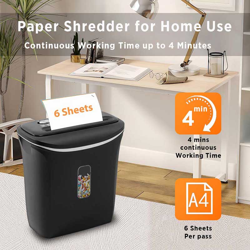 OS506C 6 Sheet Cross Cut Paper Shredder