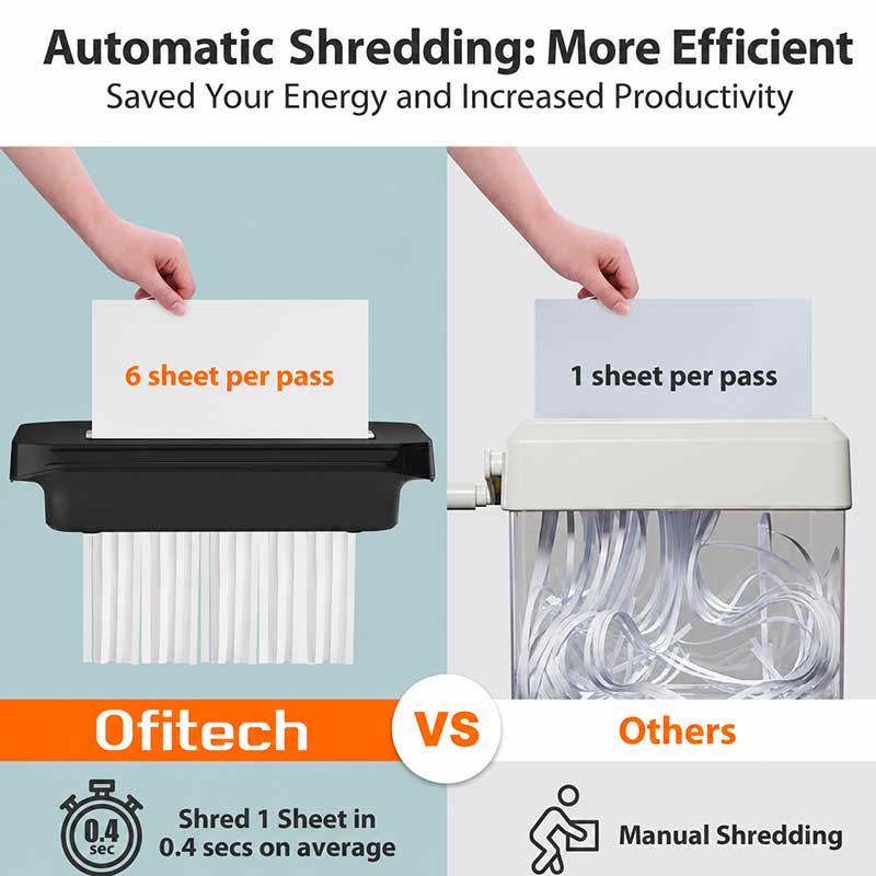 OS609H 6 Sheet Strip Cut Shredder Head