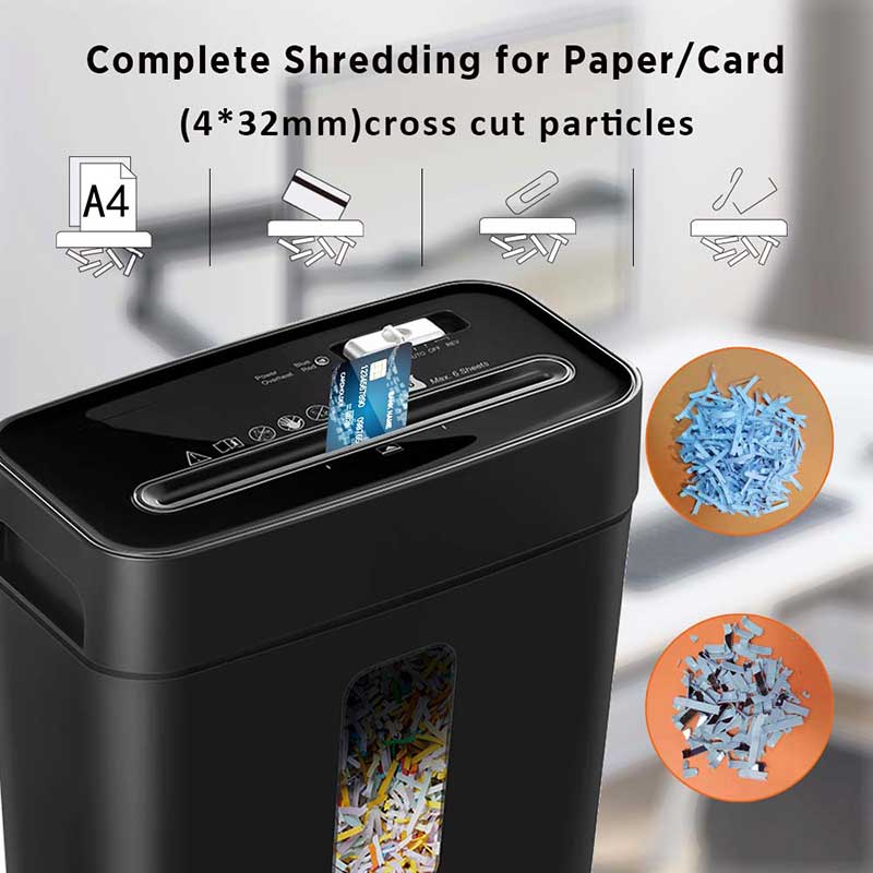 OS610C 6 Sheet Cross Cut Paper Shredder