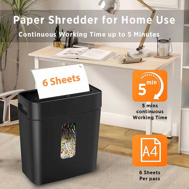 OS610C 6 Sheet Cross Cut Paper Shredder