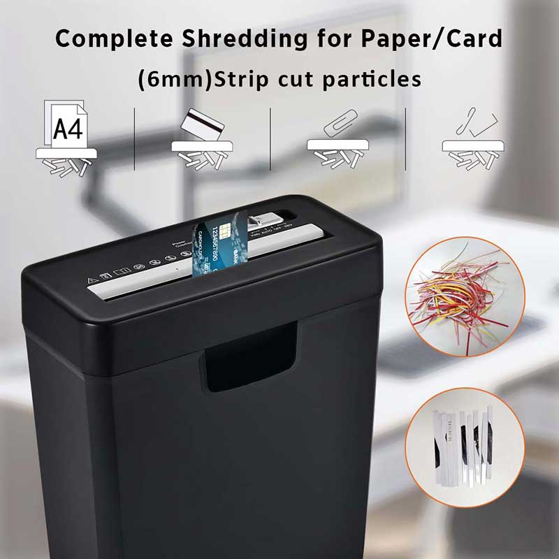 OS611S 6 Sheet Strip Cut Paper Shredder