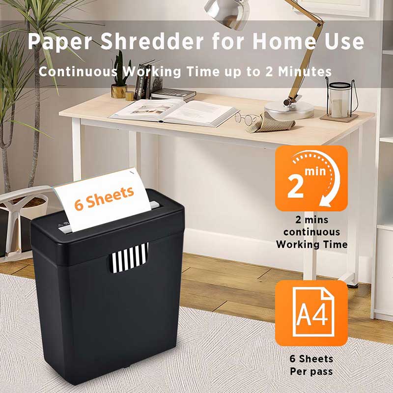 OS611S 6 Sheet Strip Cut Paper Shredder
