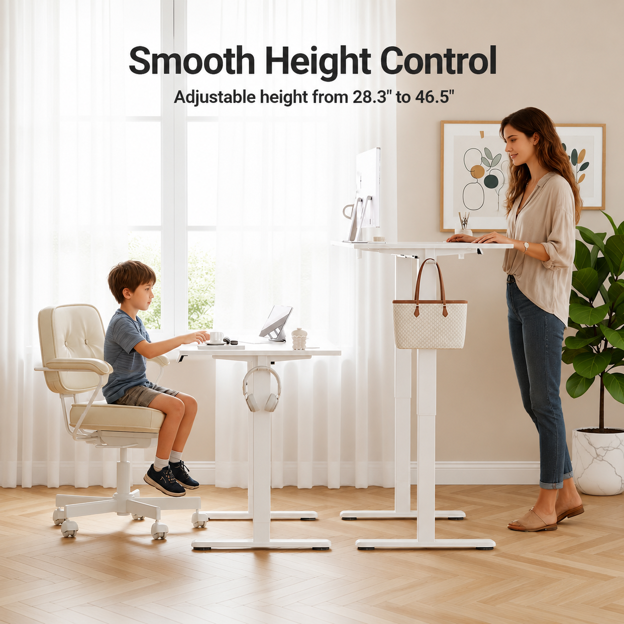 ES13-F Single Motor Standing Desk Frame