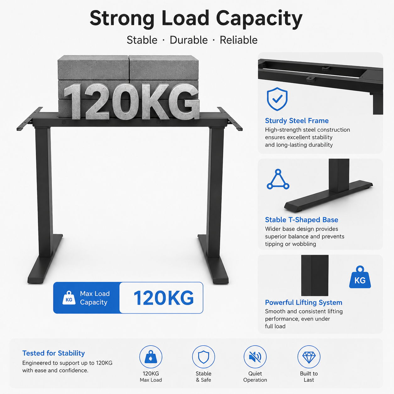 ED11-F Dual Motor Standing Desk Frame