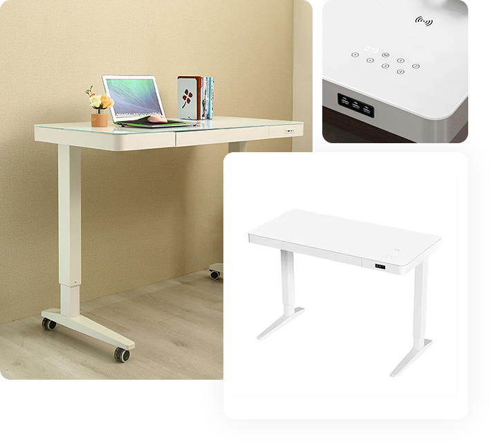 Black White Multifunctional Electric Lift Top Coffee Table With Storage