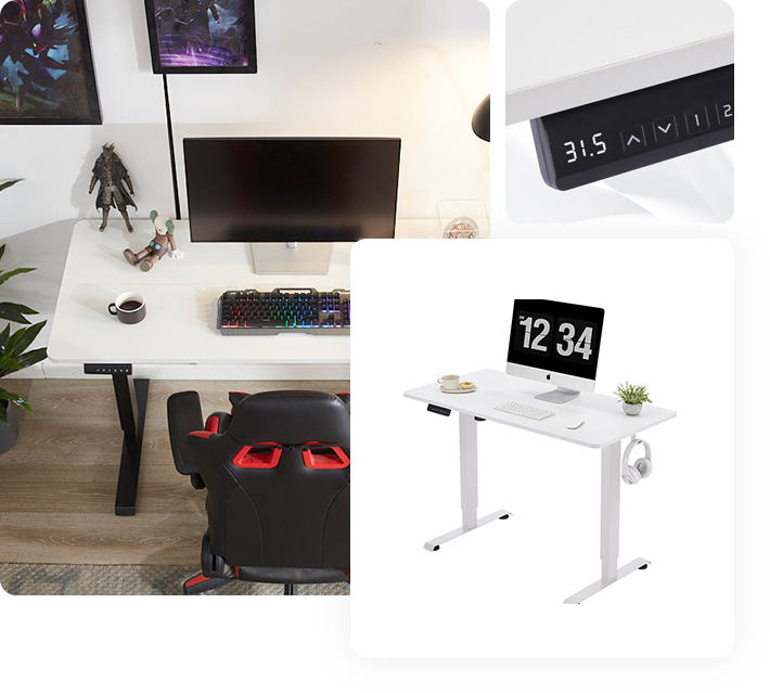 Single Motor Height Adjustable Standing Desk For Home